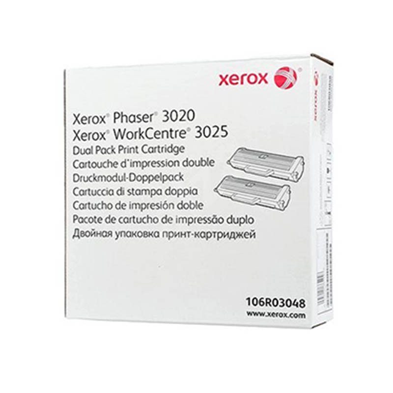 106R03048 XEROX                                                        | TONER XEROX 106R03048 DUAL PACK PHASER 3020 / WORKCENTRE 3025 (3000 PÁG)                                                                                                                                                                                  