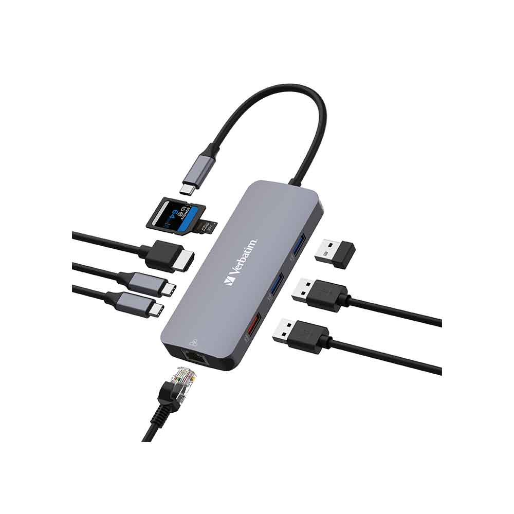 32152 VERBATIM                                                     | HUB MULTIPUERTO USB-C PRO 9 PUERTOS                                                                                                                                                                                                                       