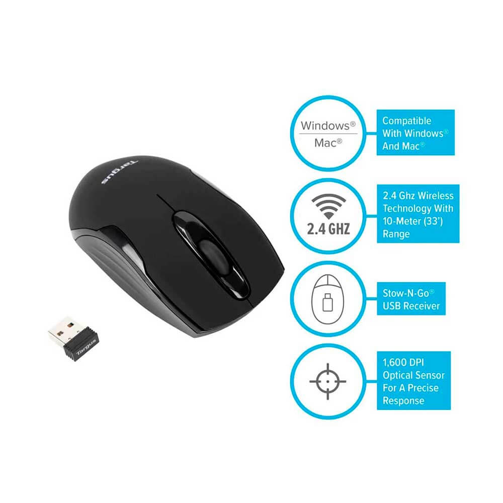 AMW575TT TARGUS                                                       | MOUSE TARGUS W575 INALAMBRICO NEGRO                                                                                                                                                                                                                       