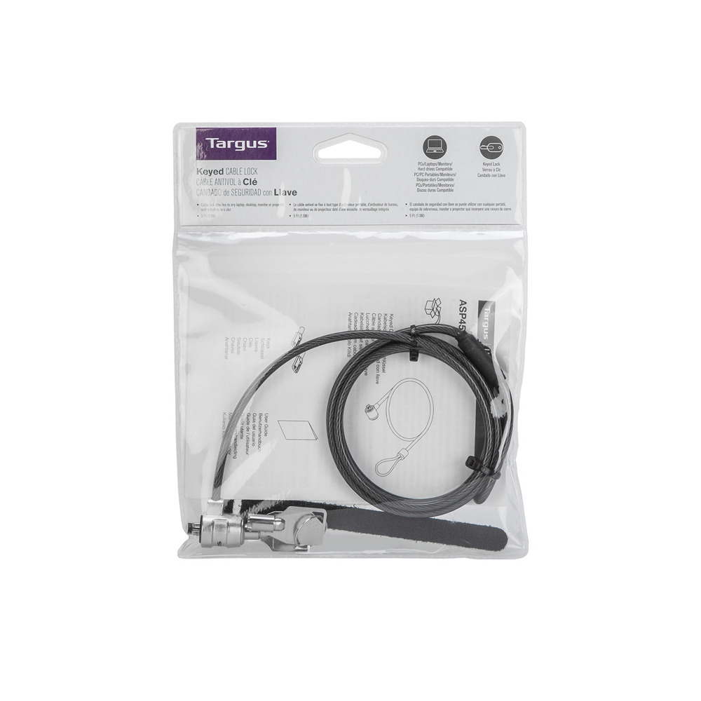 ASP45GL TARGUS                                                       | CABLE CANDADO TARGUS CON LLAVE NOTEBOOK DEFCON® T-LOCK                                                                                                                                                                                                    