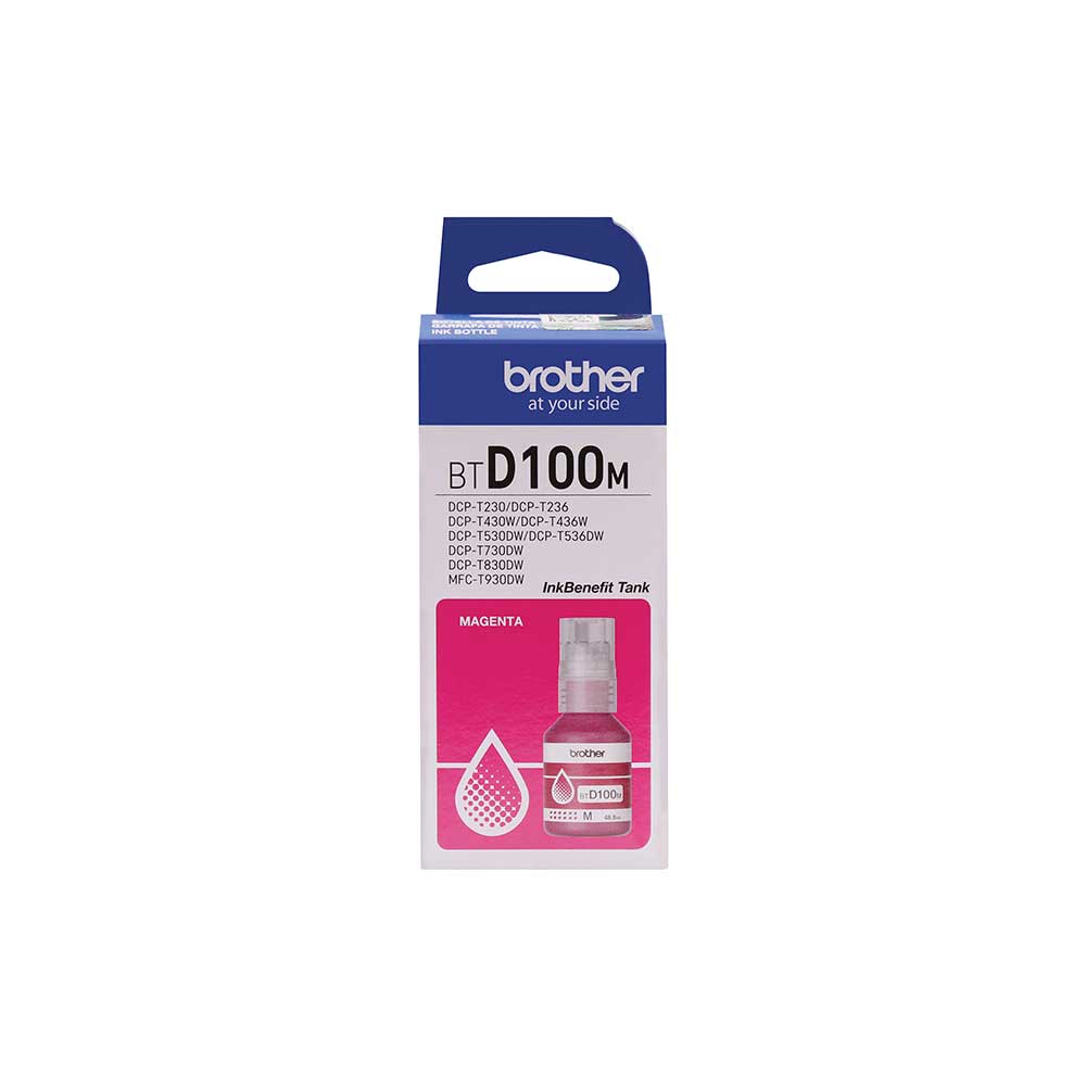 BTD100MMEX BROTHER                                                      | BOTELLA DE TINTA BROTHER MAGENTA ALTO RENDIMIENTO DE 5,000 PÁG DCP-T230 / DCP-T430W / DCP T530DW / DCP-T730DW / DCPT830DW                                                                                                                                 