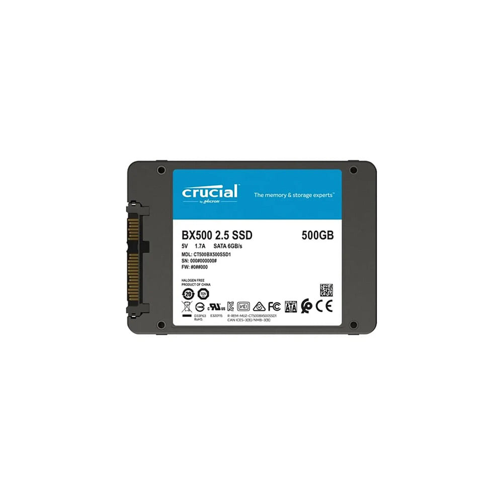 CRU-CT500BX500SSD1 CRUCIAL                                                      | SSD CRUCIAL BX500 500GB SATA 2.5 INCH                                                                                                                                                                                                                     