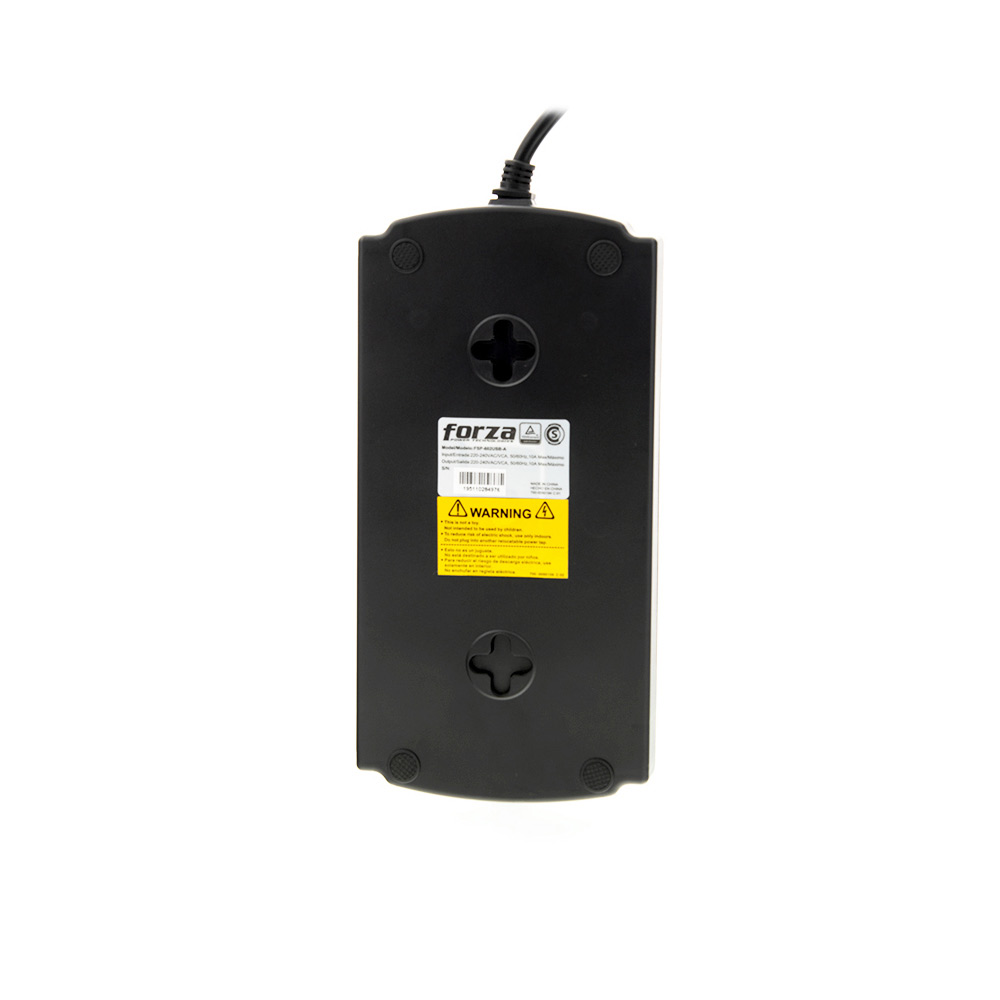 FSP-602USB-A FORZA                                                        | PROTECTOR DE SOBRETENSION FORZA FSP-602USB-A 1250J/2200W 6 IRAM PUERTOS USB-220V                                                                                                                                                                          