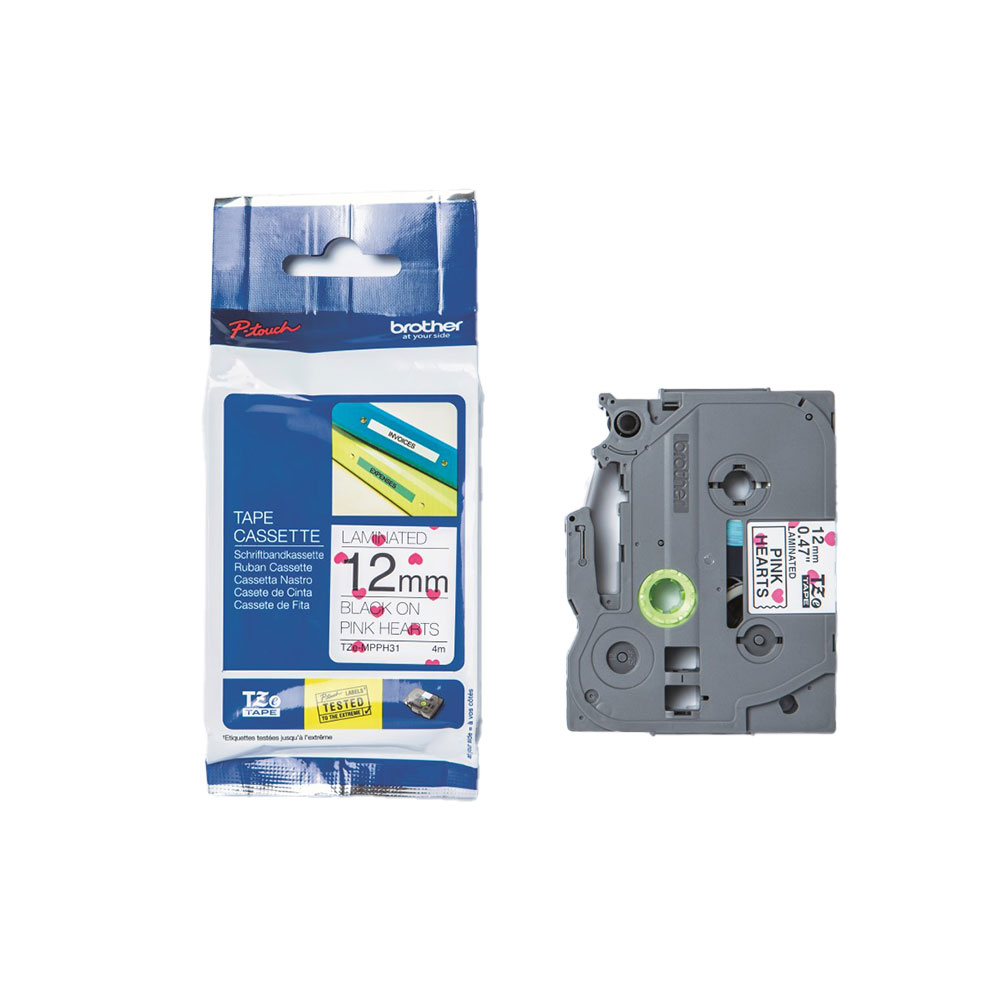 PTH110PKYTZEMPPH31 BROTHER                                                      | COMBO 1 ROTULADORA BROTHER PTH110 ROSA + 2 CINTA NEGRO/CORAZONES ROSAS 12 MM                                                                                                                                                                              