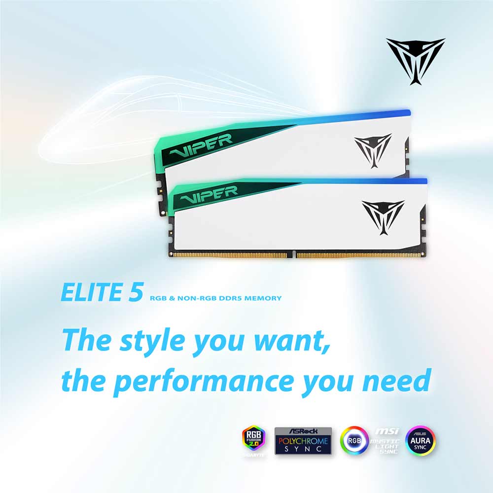 PVER516G56C38W PATRIOT                                                      | MEMORIA PATRIOT VIPER ELITE 5 RGB WHITE 16GB UDIMM 5600MHZ                                                                                                                                                                                                