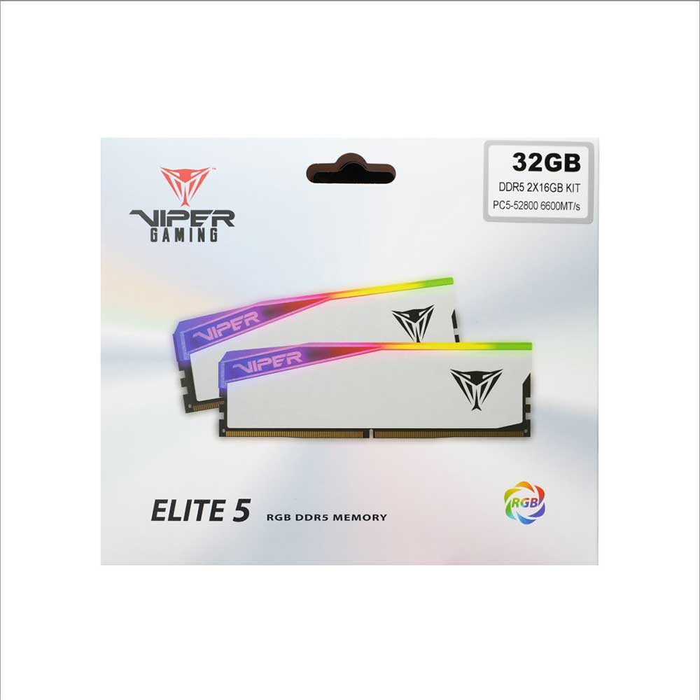 PVER532G60C30KW PATRIOT                                                      | MEMORIAS RAM PATRIOT ELITE 5 RGB WHITE 32GB (2X16GB) 6000MHZ                                                                                                                                                                                              